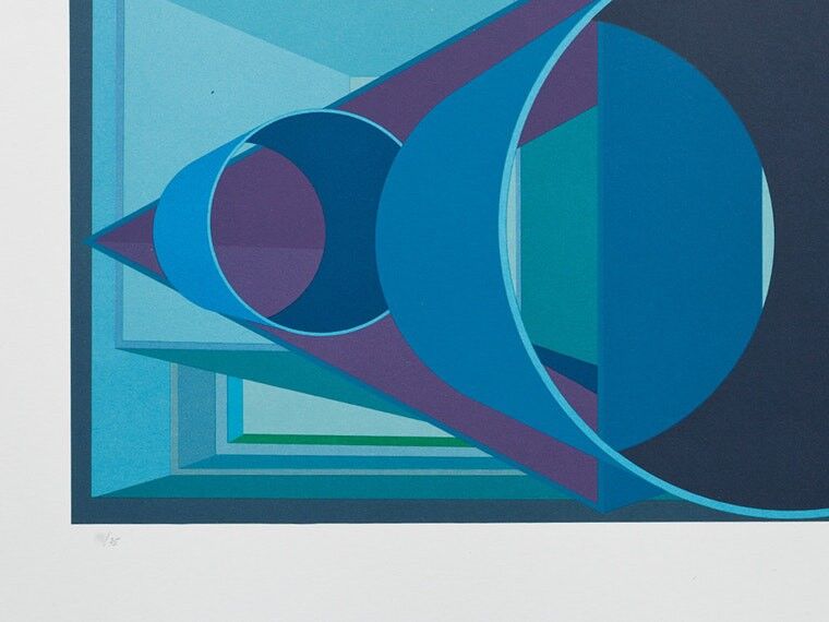 Lithographie originale sur papier Al Held, Jewel of Dalmatia, 1991