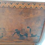 Screen-printed wooden fire pare, 1930s