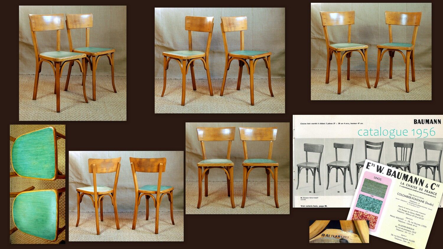 Pair of bistro baumann chairs  50 years
