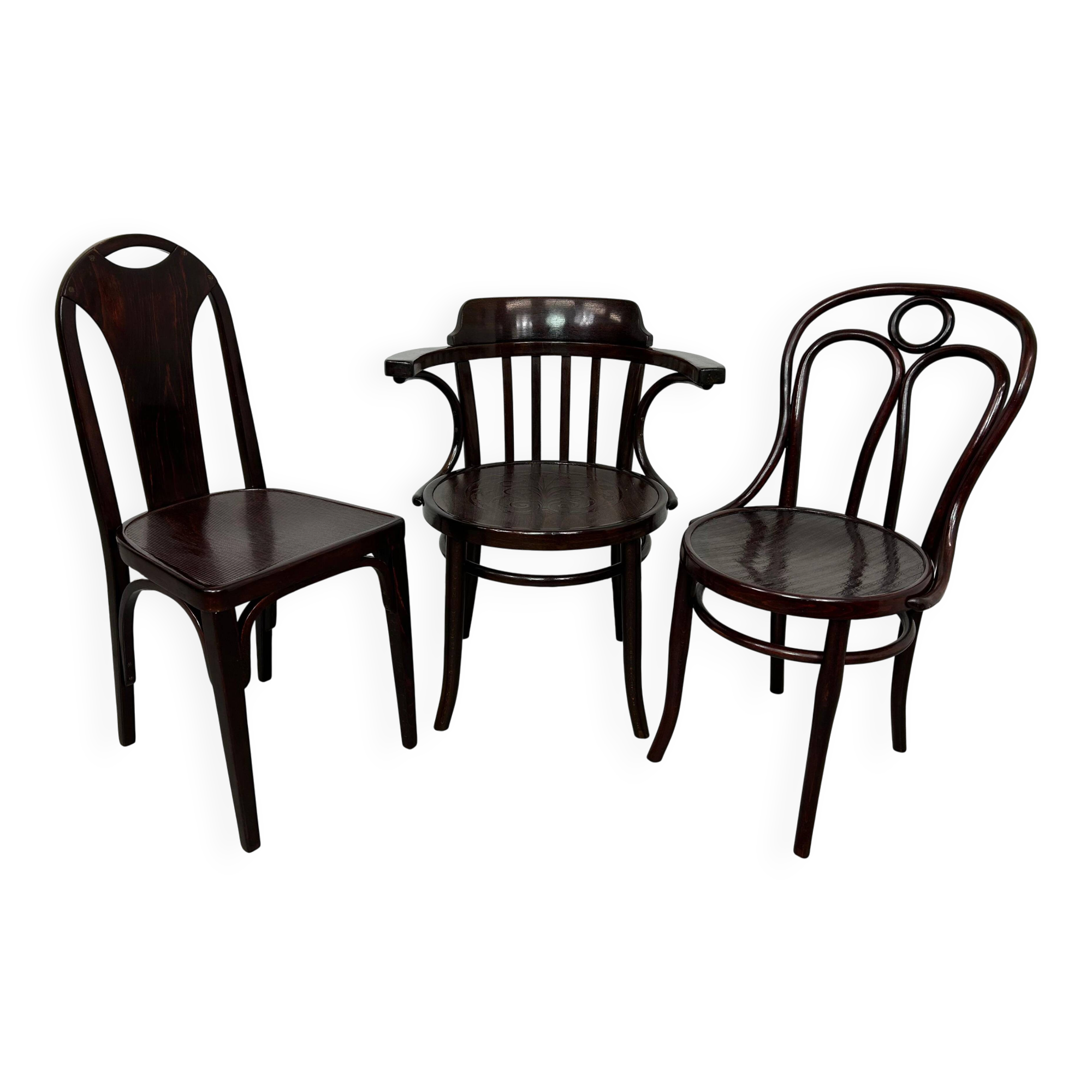 Secession dining chair no. 373 attributed to Josef Hoffmann/Otto Prutscher for J&J Kohn
