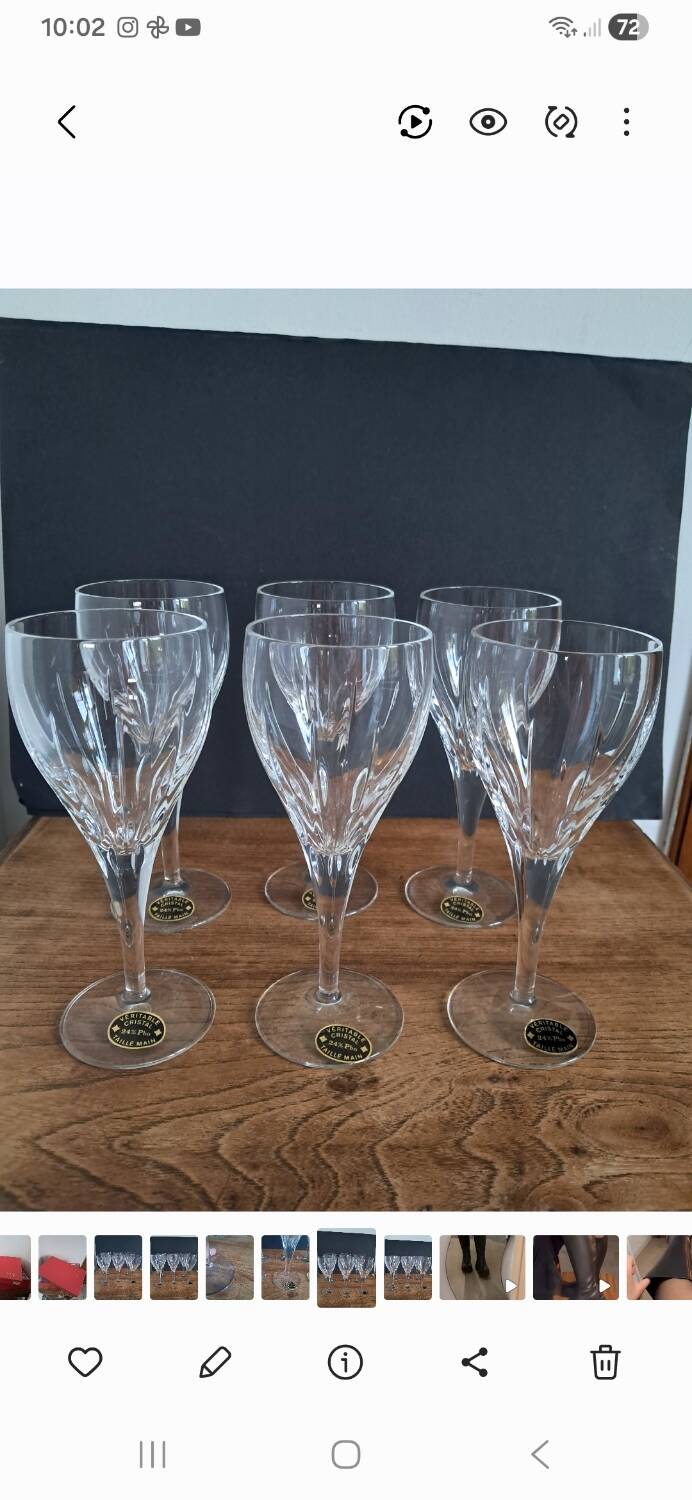 6 crystal wine glasses from Lorraine