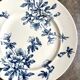 Large round Lunéville dish in blue ironstone, "Azaléa" service