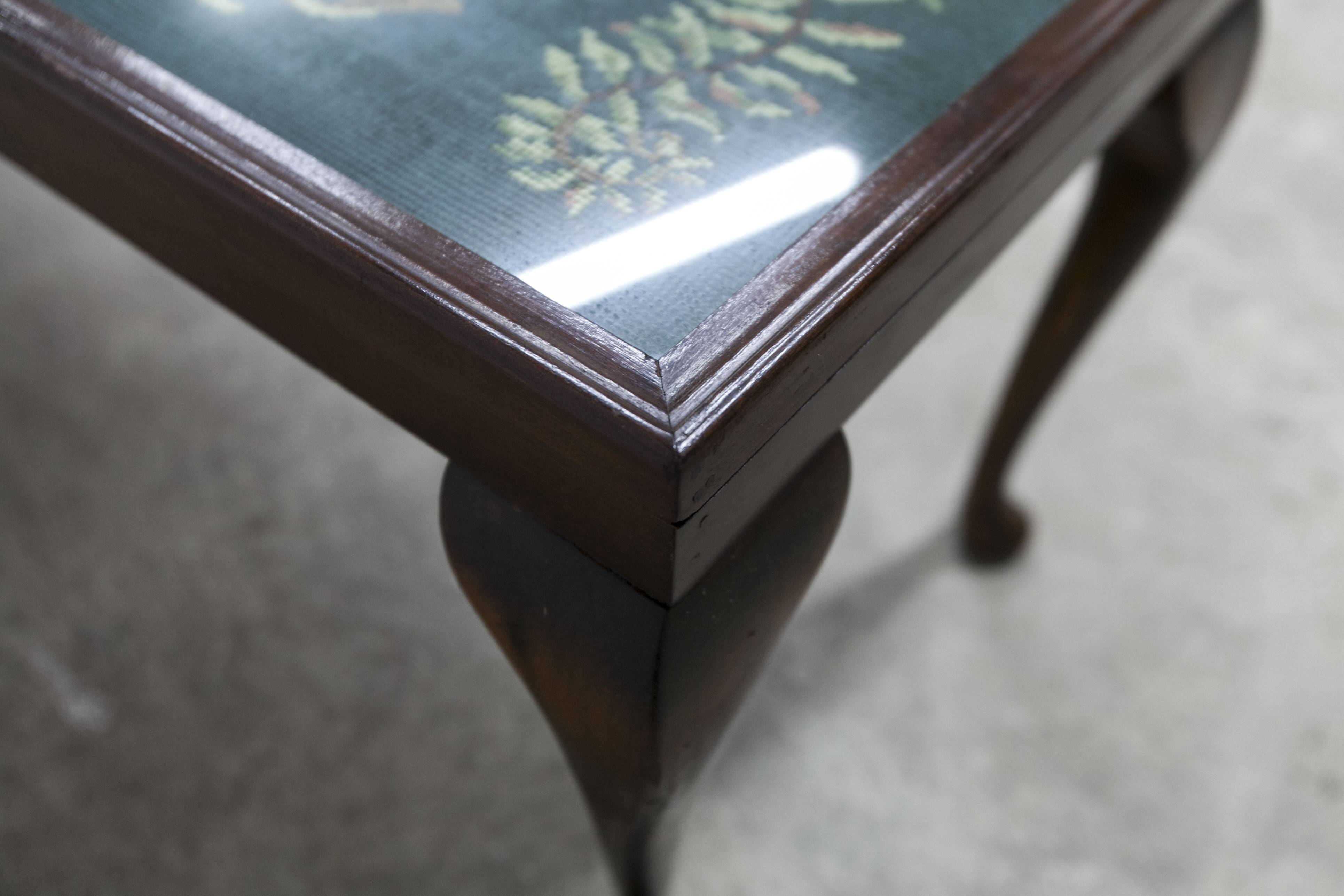 1940 Needlewoman Shop London Coffee Table Embroidery Under Glass