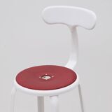 NICOLLE high chair in metal and leather