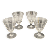 Verres à eau avec motif ciselés (épis de blé)