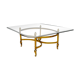 Glass coffee table and gilding Hollywood Regency