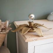 Wall light or ceiling light flower in gold metal