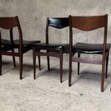 Series Set of 6 vintage Scandinavian rosewood chairs from the 1960s