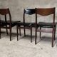 Series Set of 6 vintage Scandinavian rosewood chairs from the 1960s