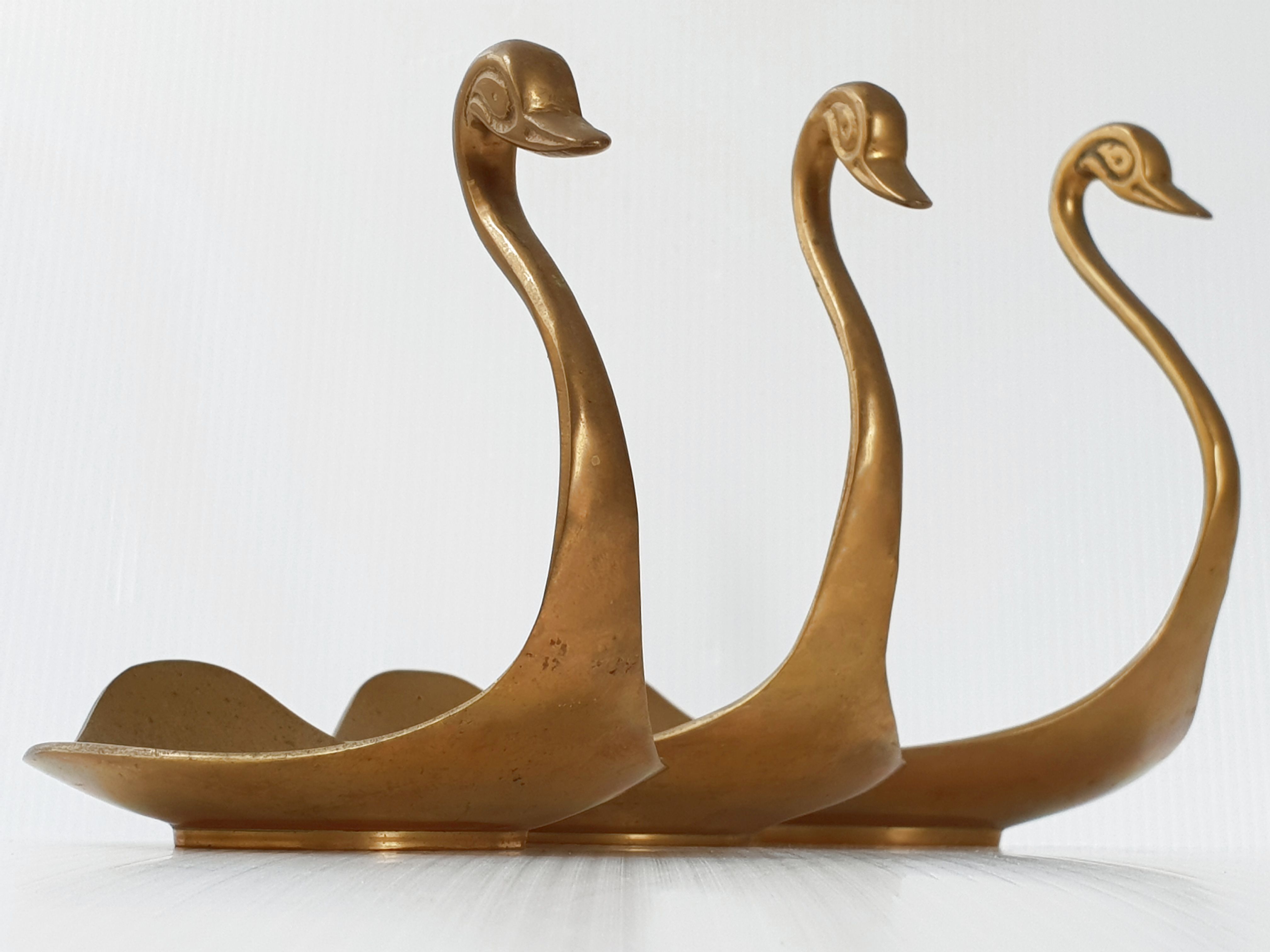 Suite de 3 vide-poches cygnes 1970 vintage