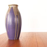 Large Art Deco glazed ceramic vase, by Léon Pointu, Puisaye stoneware.