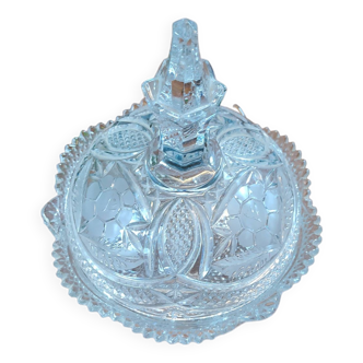 Bonbonnière en verre sculpté vintage