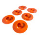 Rosti Mepal set of 6 orange egg cups, space age from Scandinavian design for apartment decoration