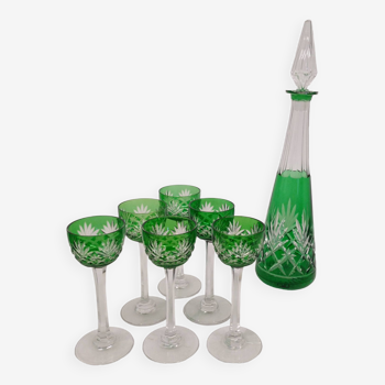 Complete Saint Louis Massenet crystal liqueur service