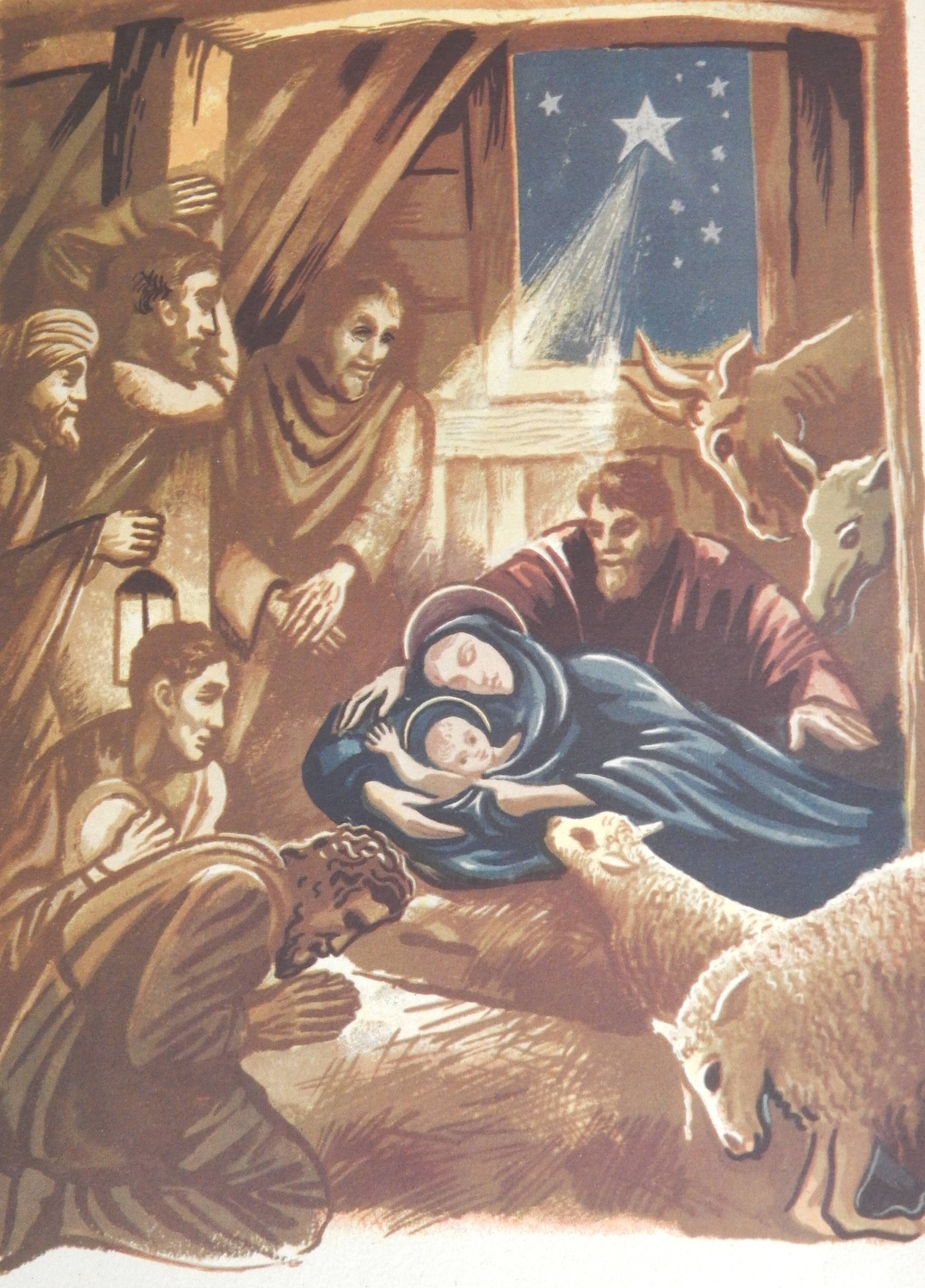 Illustration the nativity The birth of Jesus