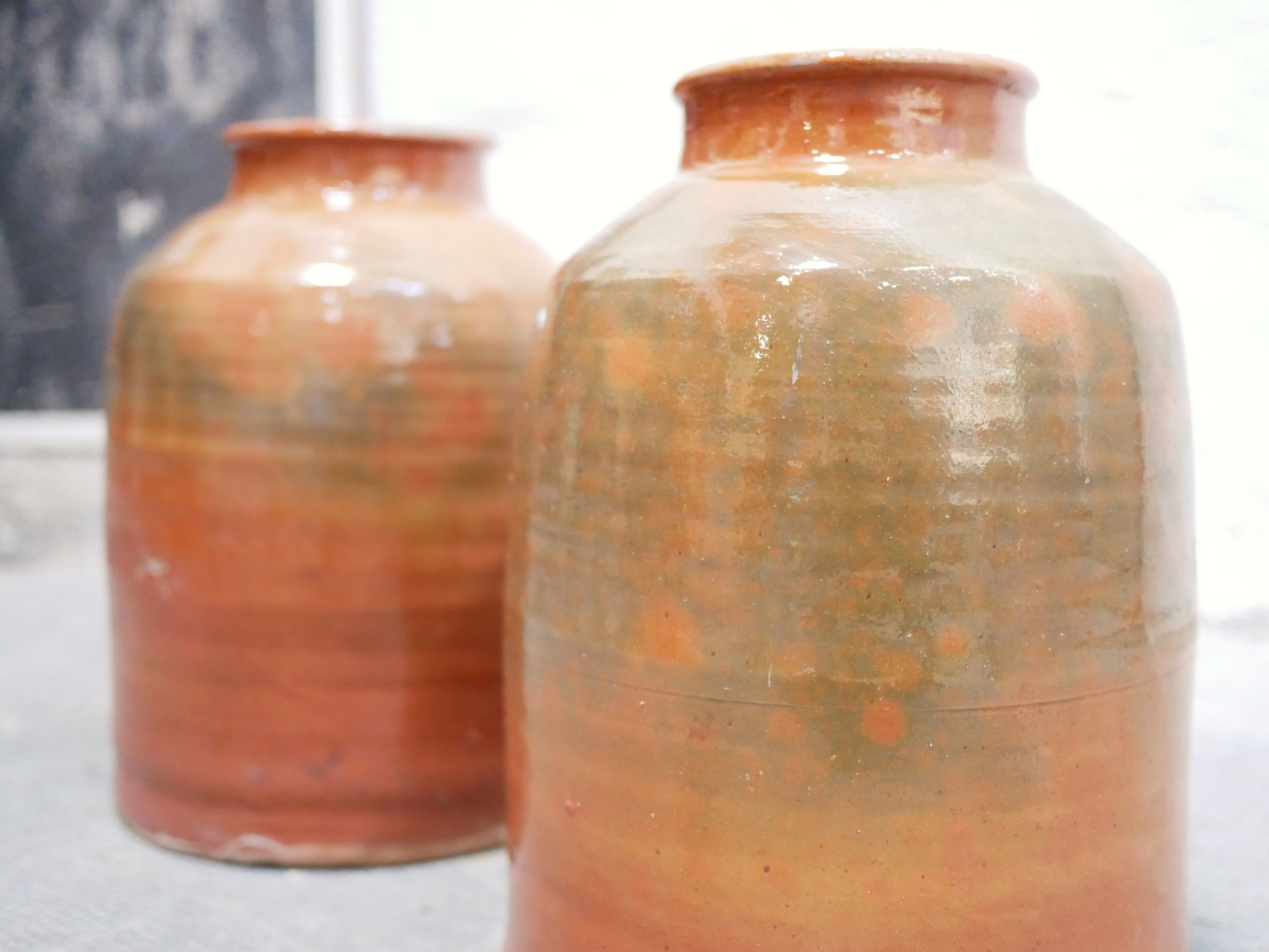 Vintage glazed terracotta pot