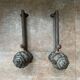 Paire de chenets en bronze style Louis XVI
