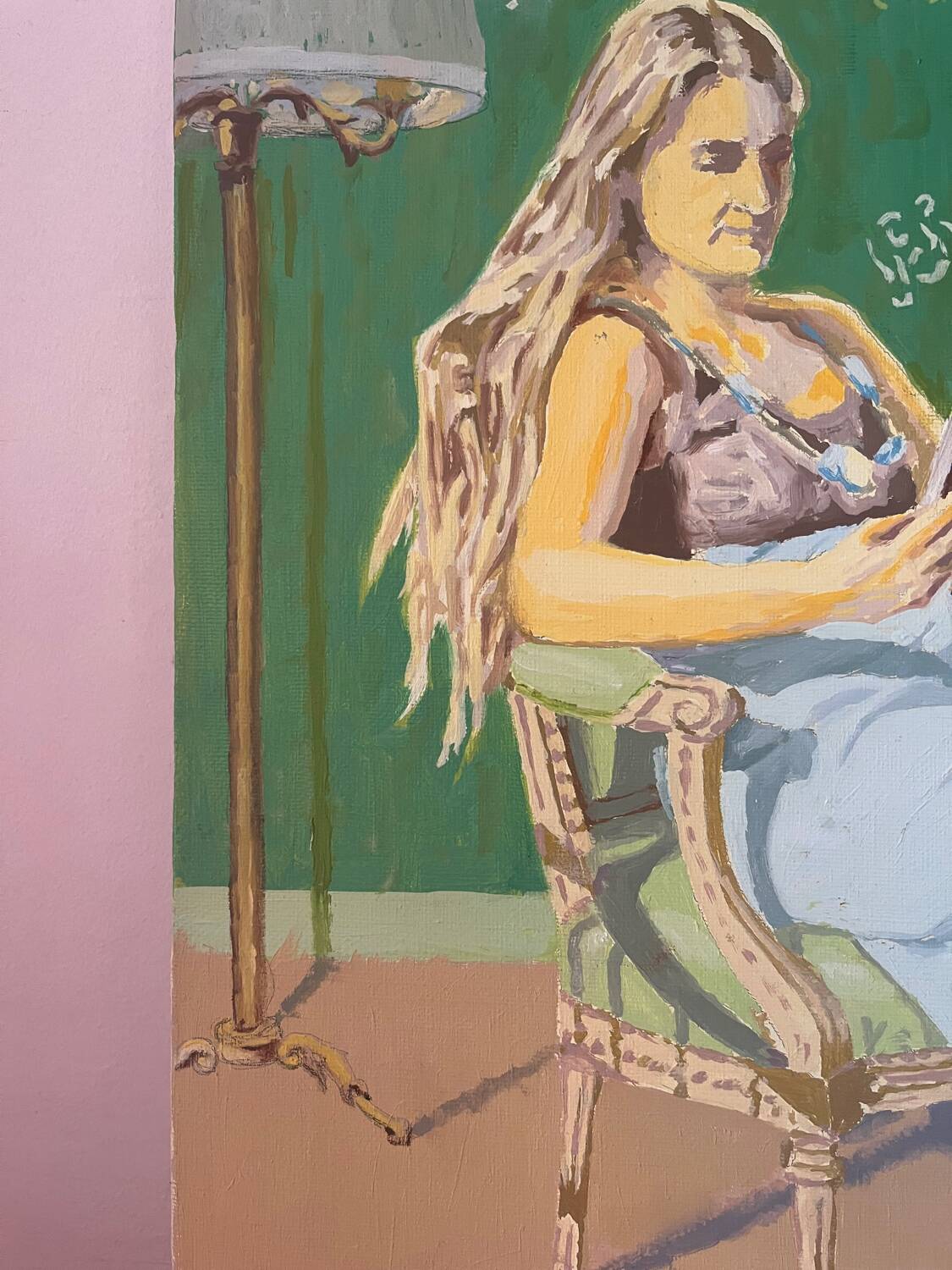 "The Love Novel", oil on canvas signed M. Toyer