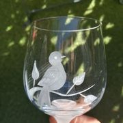 Set of 6 engraved crystal glasses