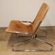 Fauteuil Vintage en Daim et Métal Chromé, 1970