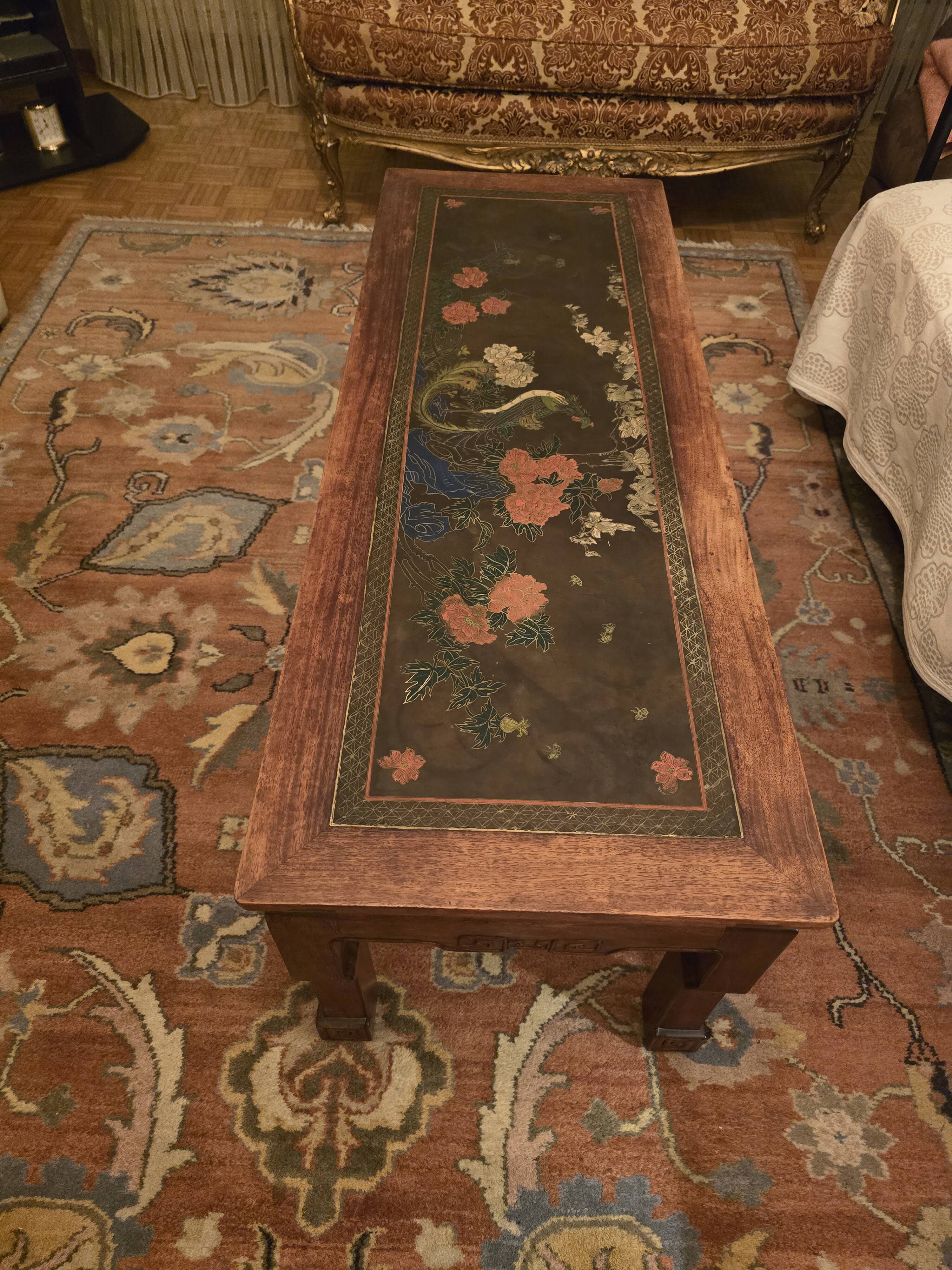 Antique Chinese lacquered coffee table