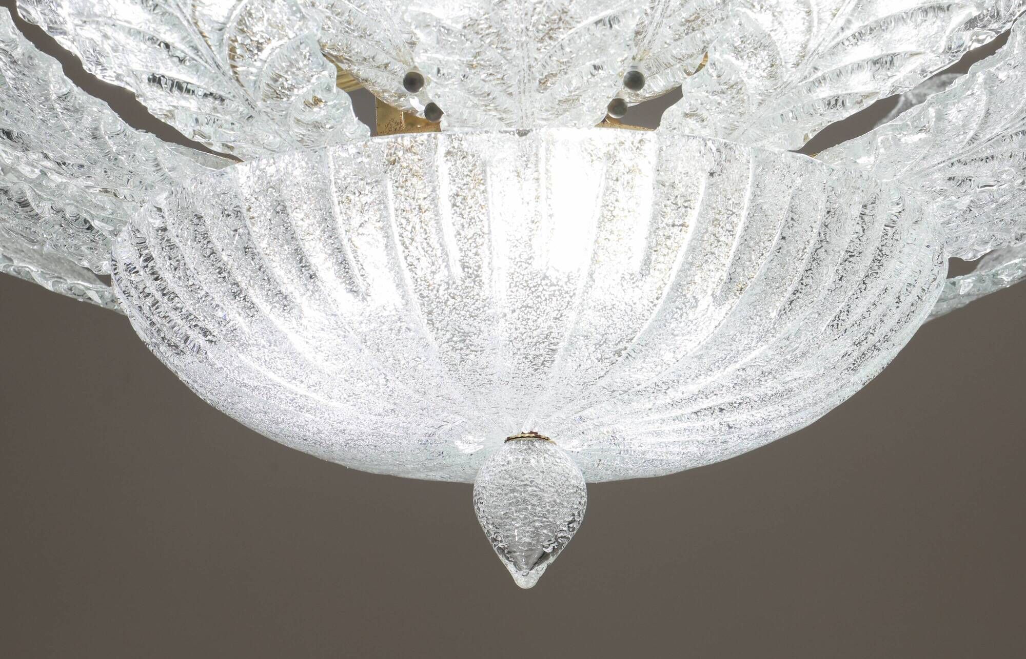 Taormina, Large Size Murano Clear trasparent Vintage Glass Ceiling Light, 1