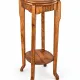 Art Deco wood stand French planter with stone plaque