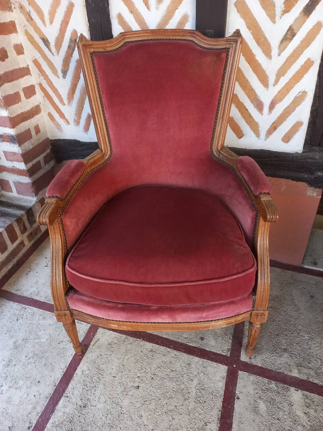 Louis XVI style bergère armchair