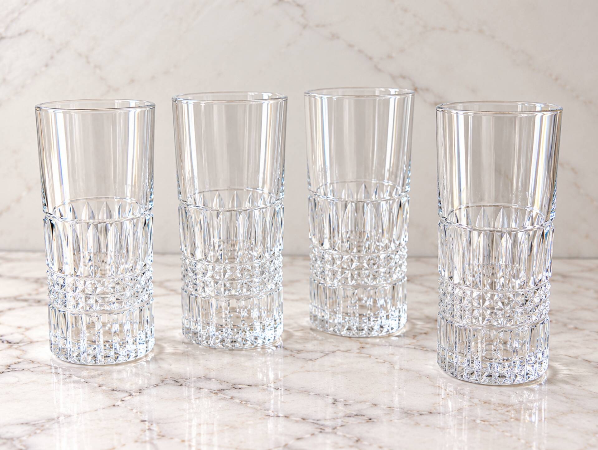 Set of four long drink glasses – 1970s