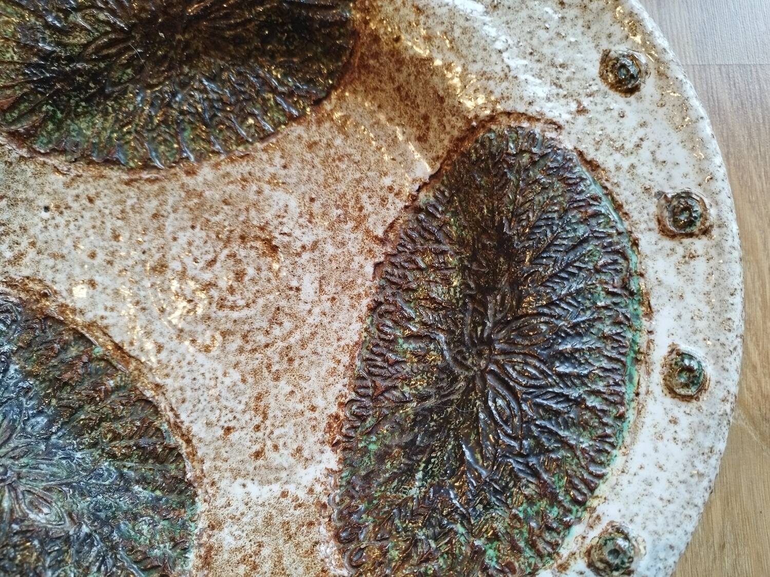 Enamelled ceramic dish by Albert Thiry in Vallauris