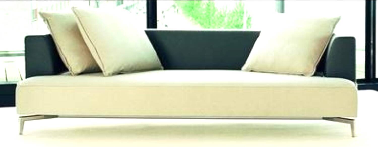 High-end 3-seater leather and fabric sofa