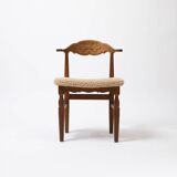 Ensemble de 6 chaises de salle à manger de Hennig Kjaernulf retapissées en peau de mouton