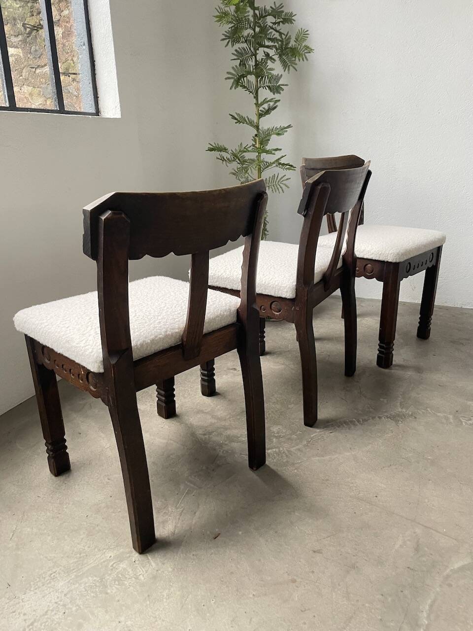 Set of 6 brutalist chairs from the 1940s