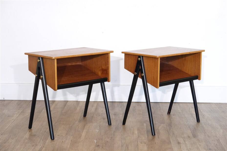 Scandinavian teak bedside tables from the 1960s.