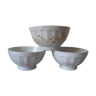 Lot de 3 anciens bols à petit déjeuner en porcelaine de Limoges