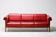 Johannes Andersen modern mid-century Danish canapé in rosewood and burgundy leather