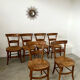 Lot de 6 chaises de ferme rustique début XX eme en bois / bistrot