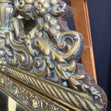 Napoleon III style mirror with gilt brass side panels