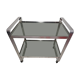 Mid Century Italian steel & Smoked Glass Serving Trolley