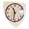 Horloge formica vintage pendule murale silencieuse asymétrique "Jaune pâle"