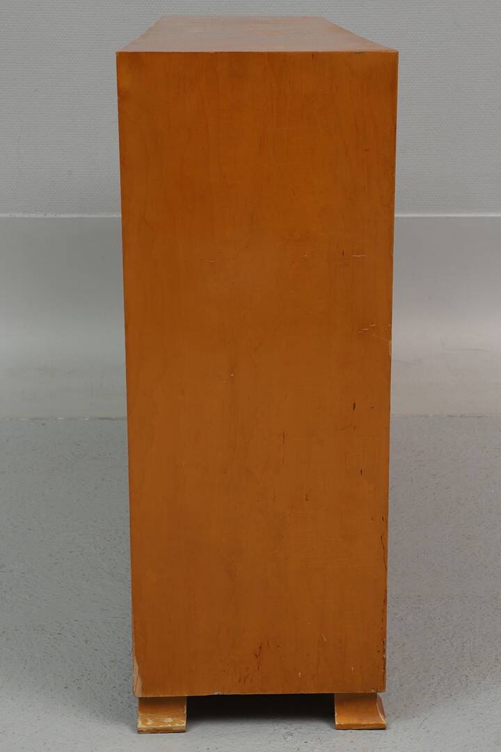 Low Scandinavian bookcase with 2 drawers and a side door – Denmark 1960