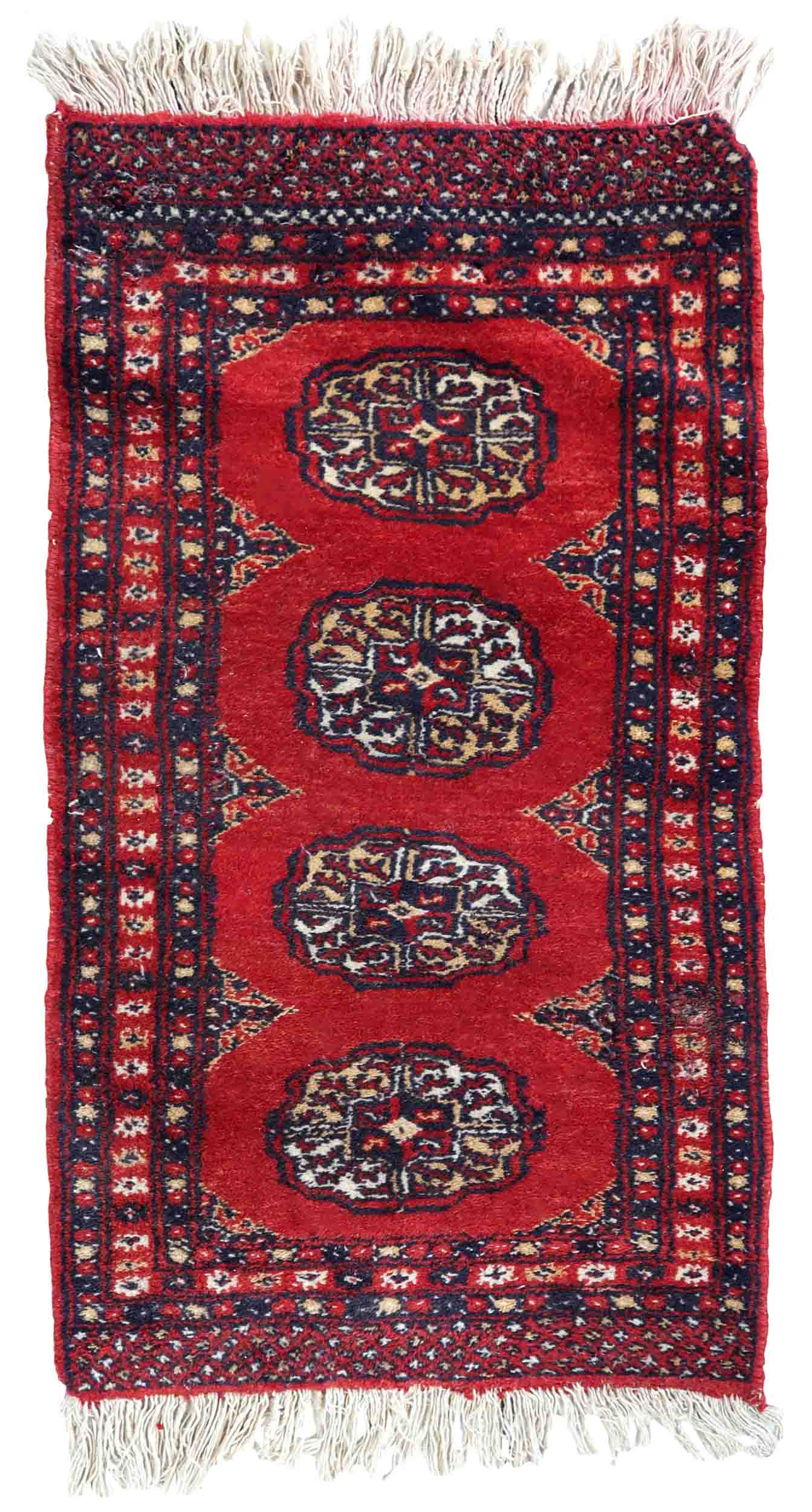 Vintage pakistani carpet lahore handmade 45cm x 86cm) 1970s