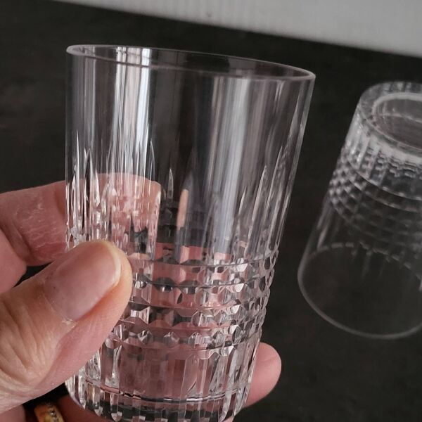 4 verres gobelets vintage en cristal de Baccarat modèle Nancy