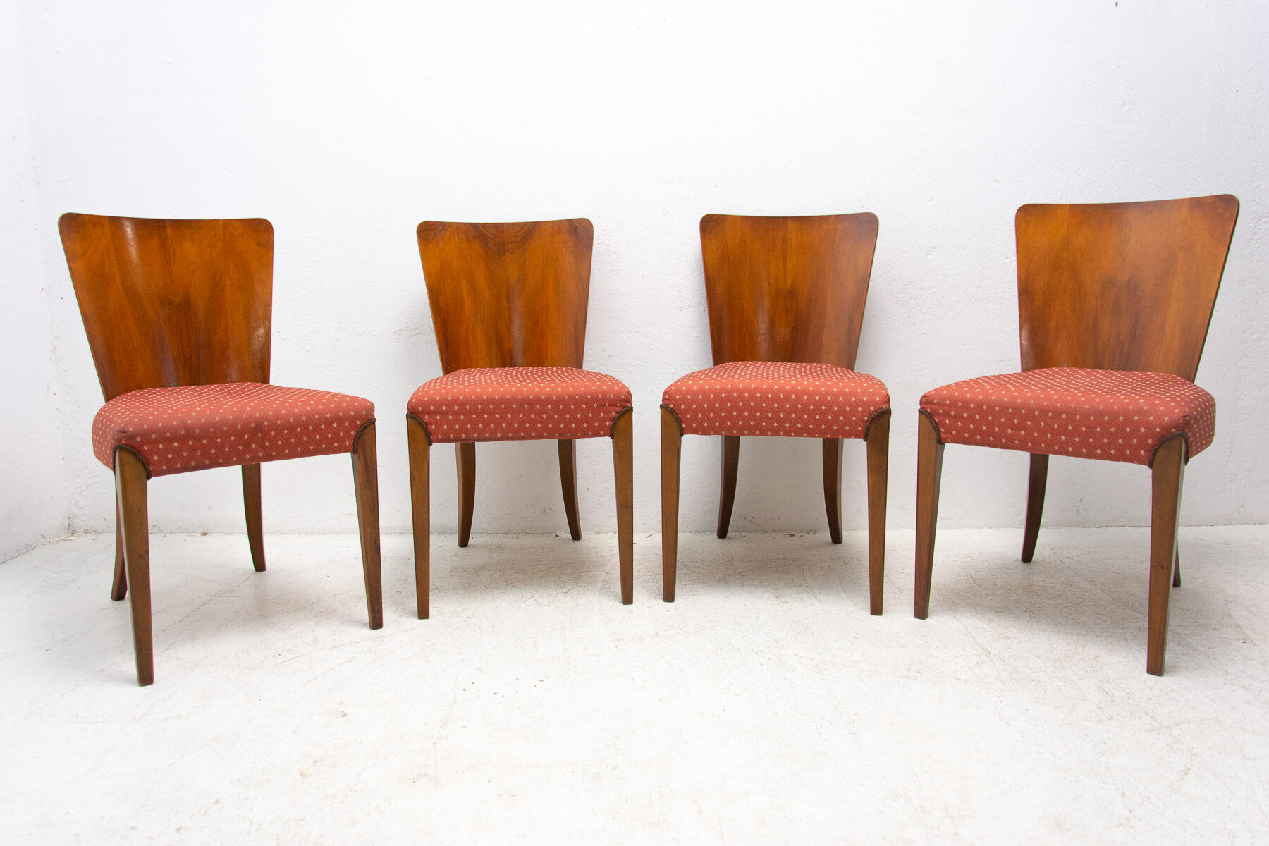Art Deco Dining Chairs H-214 by Jindrich Halabala for ÚP Závody, 1950's