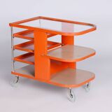Restored Bauhaus Trolley by Mücke - Melder, Beech, Chrome, Czechia, 1920s