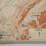 Geography map school map Jura and Massif Central