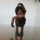 Personnage scandinave en teck articulé "homme des cavernes" années 60 70
