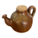 Antique brown beige pyrite stoneware teapot + vintage cork stopper