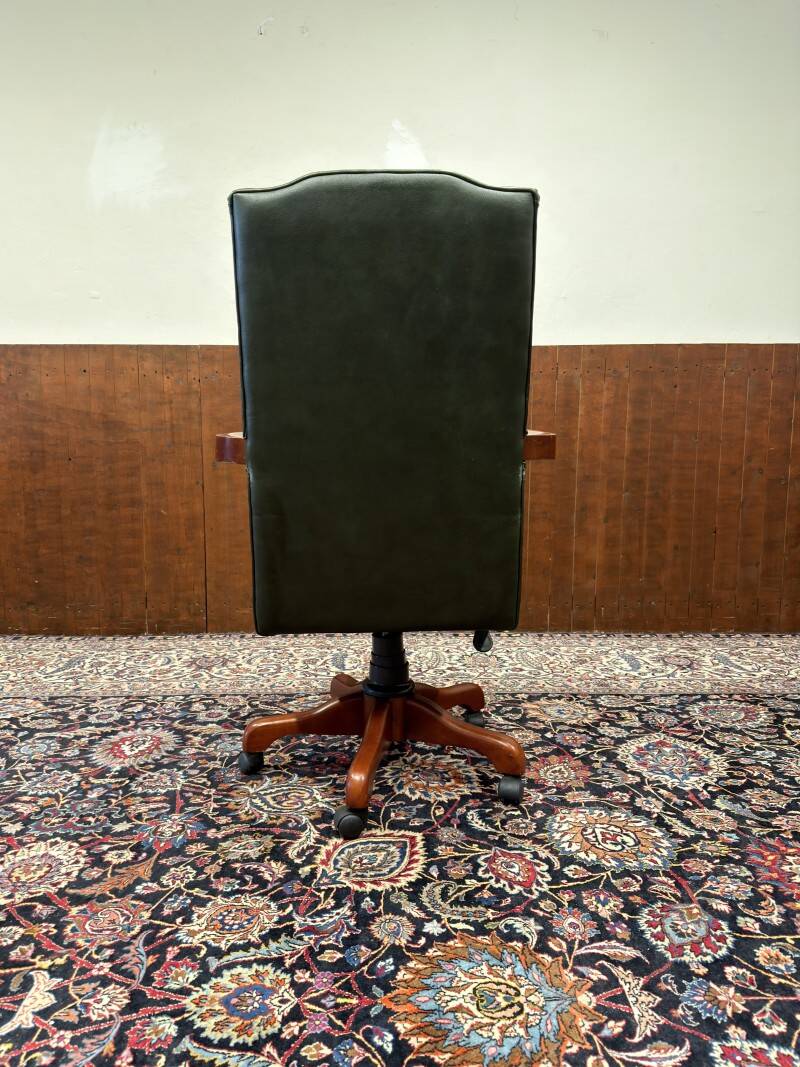 Classic English Chesterfield Desk Chair Green