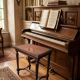 Louis XVI style piano stool in oak